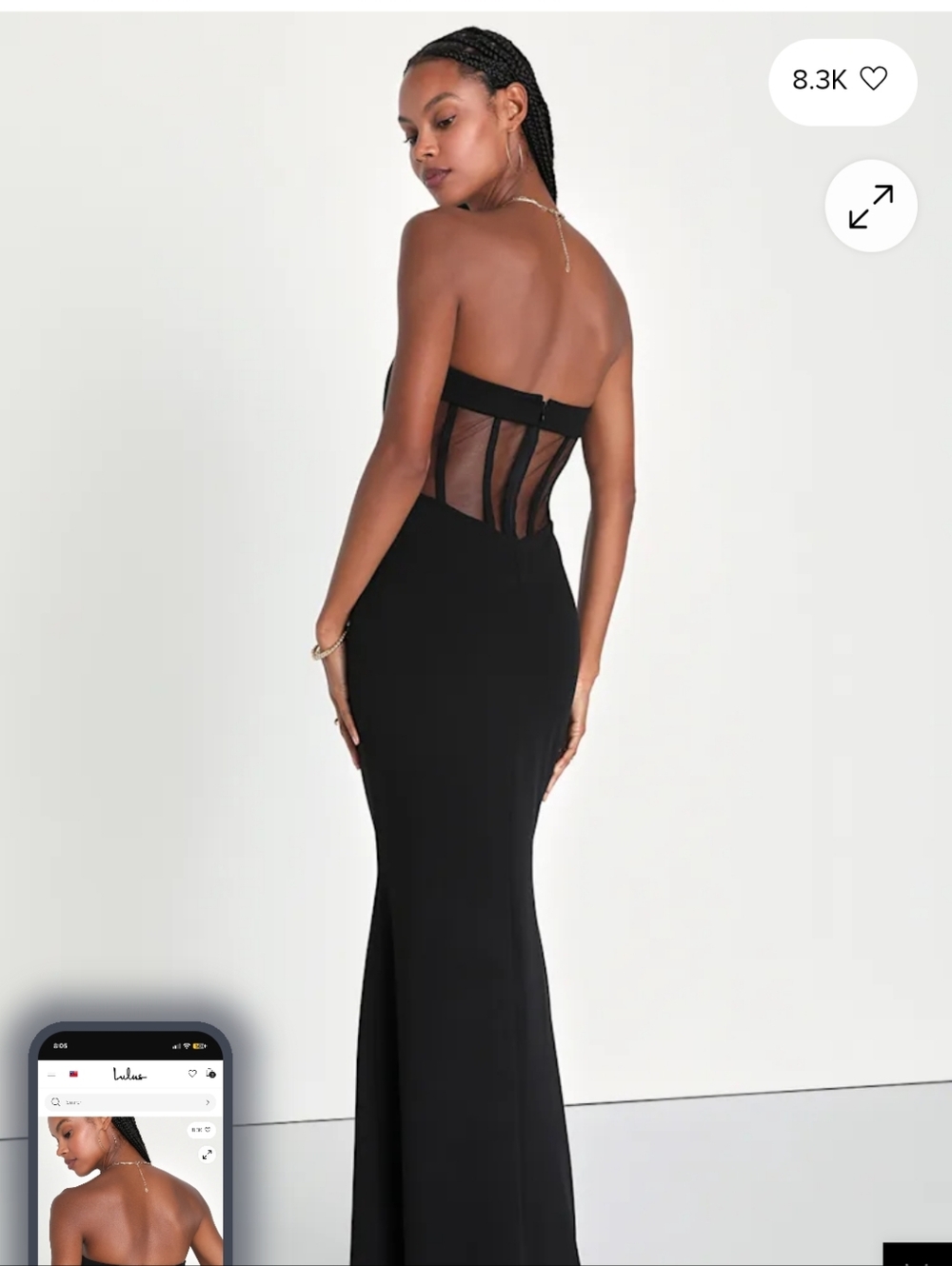 Lulu's Black Strapless Corset Gown